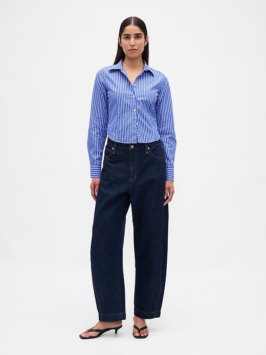 chemise courte ajustée en coton biologique