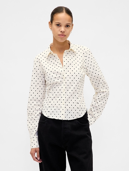 chemise courte ajustée en coton biologique
