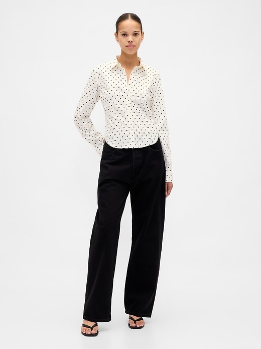 chemise courte ajustée en coton biologique