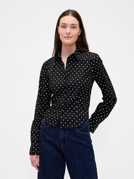 chemise courte ajustée en coton biologique
