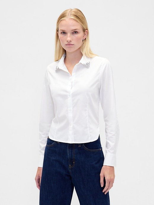 chemise courte ajustée en coton biologique