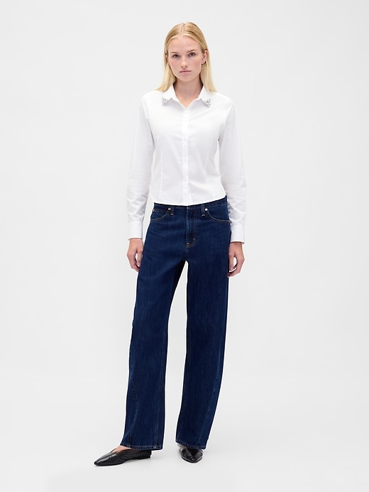 chemise courte ajustée en coton biologique