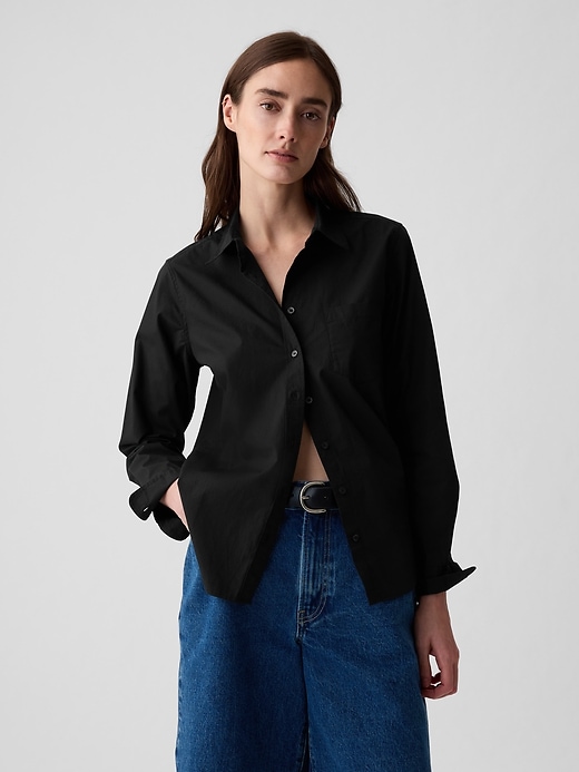 chemise classique en popeline de coton biologique
