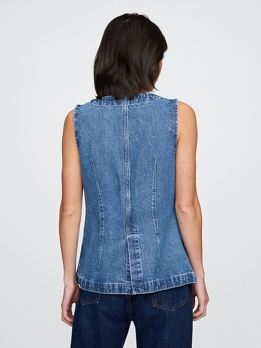 gilet long en denim