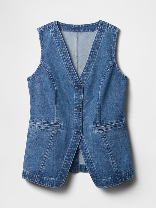 gilet long en denim