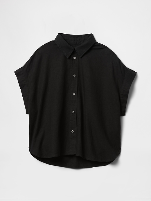 chemise courte en lin mélangé