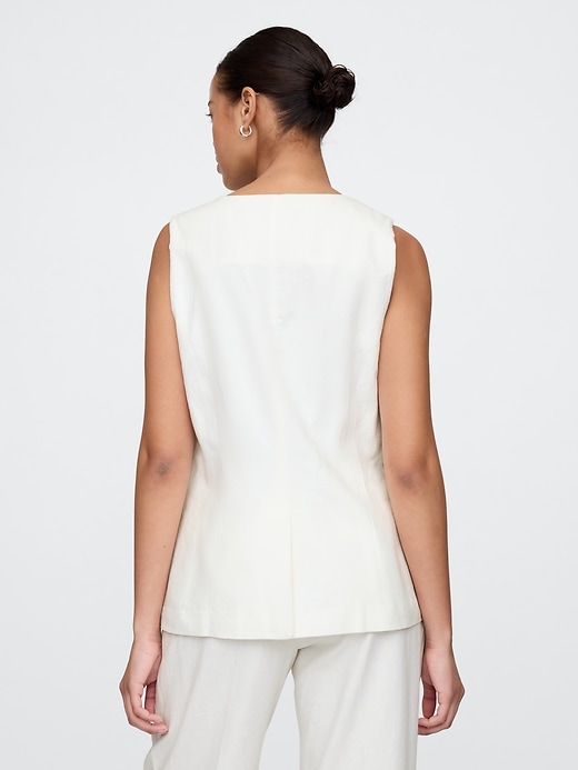gilet long en lin mélangé