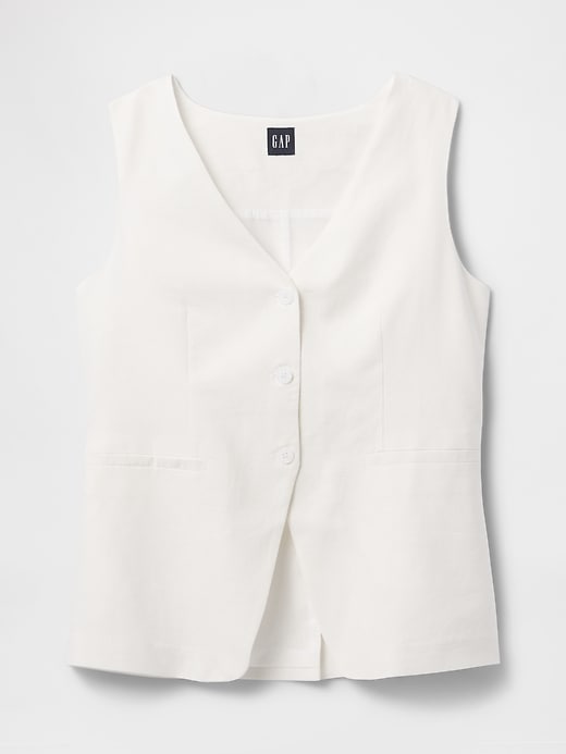 gilet long en lin mélangé