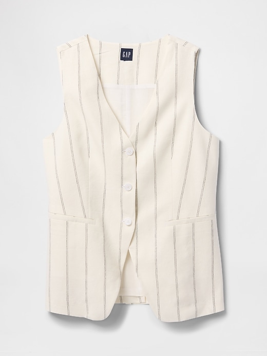 gilet long en lin mélangé