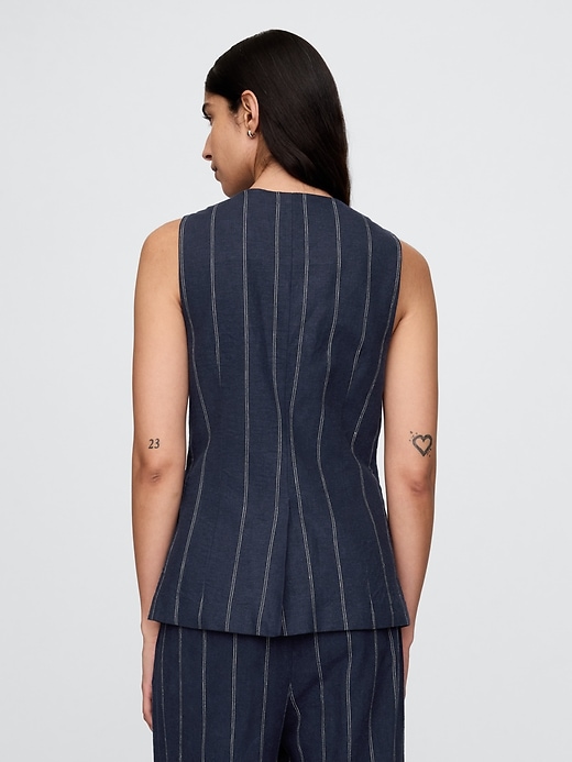gilet long en lin mélangé
