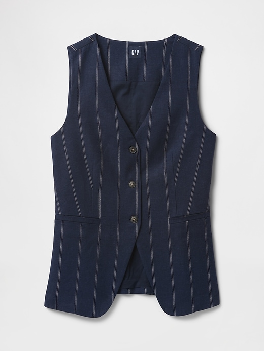 gilet long en lin mélangé