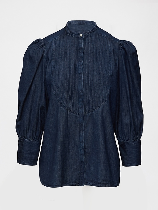 chemise en jean à manches bouffantes gap × hfr par ngai