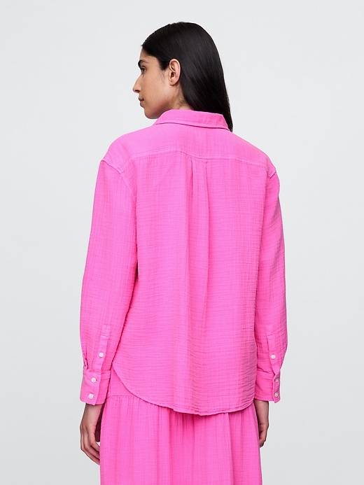 chemise boutonnée en gaze de coton