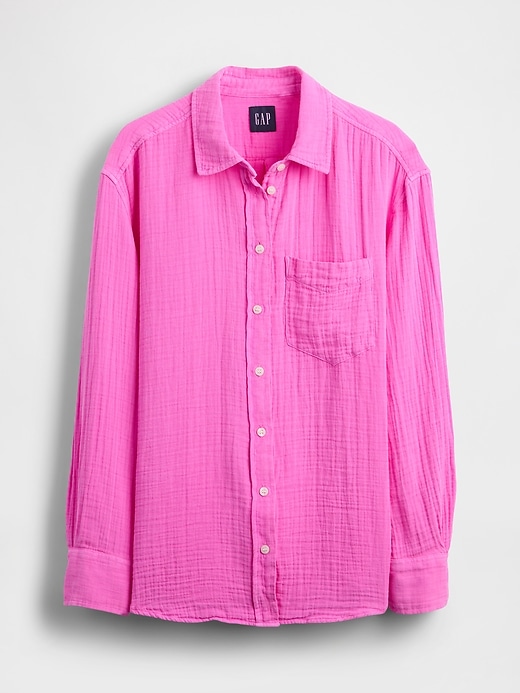 chemise boutonnée en gaze de coton