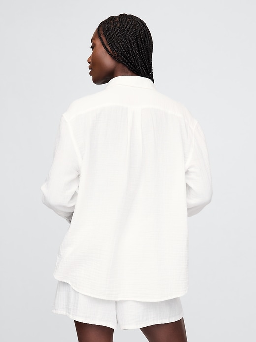 chemise boutonnée en gaze de coton
