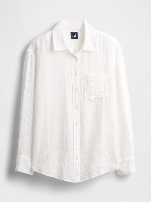 chemise boutonnée en gaze de coton