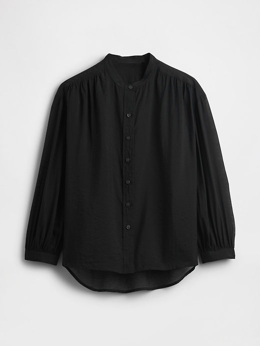 chemise transparente à boutons sur le devant