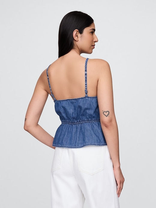 débardeur péplum en jean