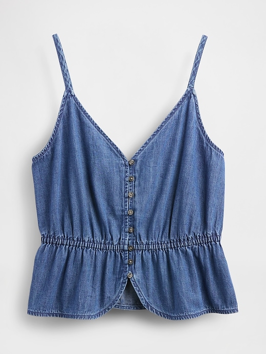 débardeur péplum en jean