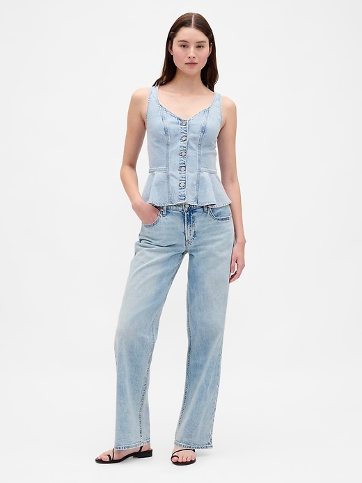 débardeur péplum en jean