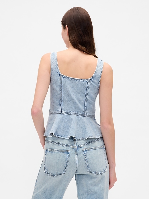 débardeur péplum en jean