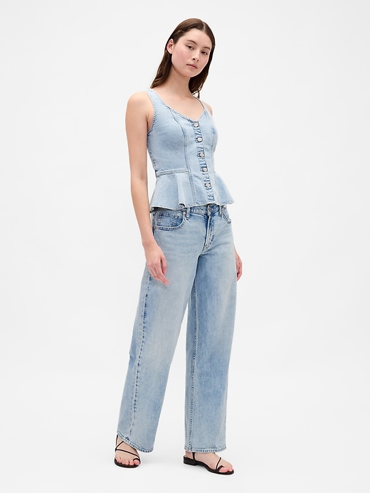 débardeur péplum en jean