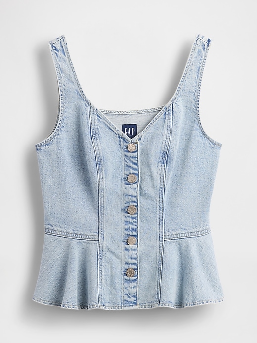 débardeur péplum en jean