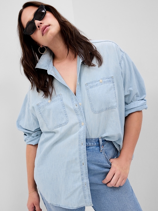 chemise en jean ample
