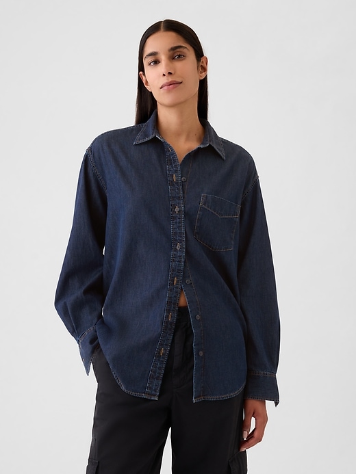 chemise en jean ample