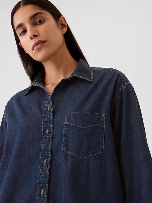 chemise en jean ample