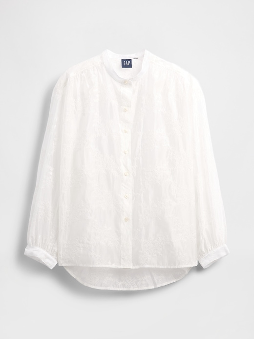 chemise à fleurs en voile transparent