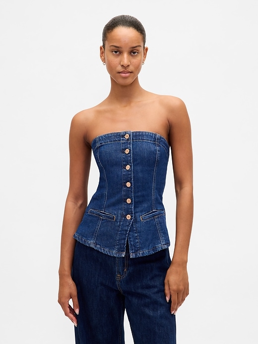 gilet sans bretelles en jean