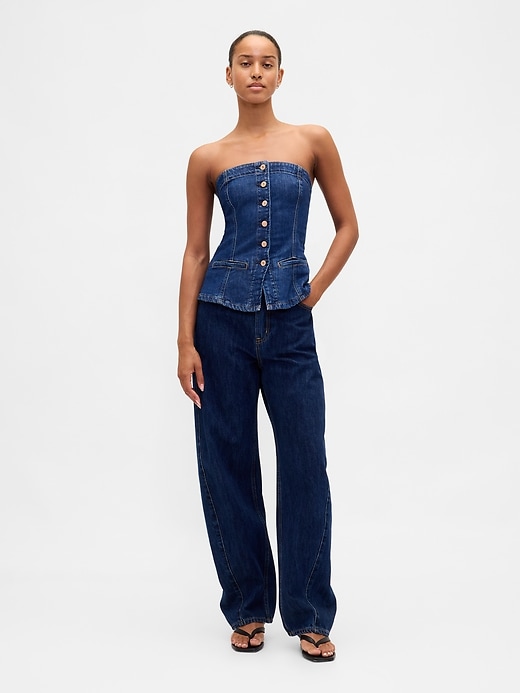 gilet sans bretelles en jean