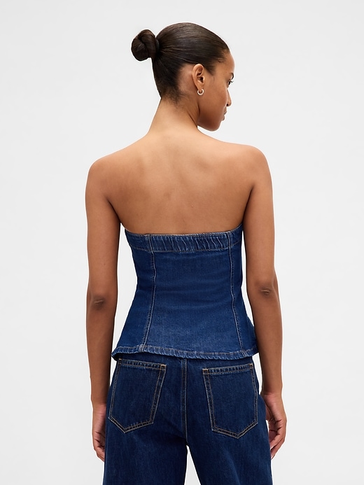 gilet sans bretelles en jean