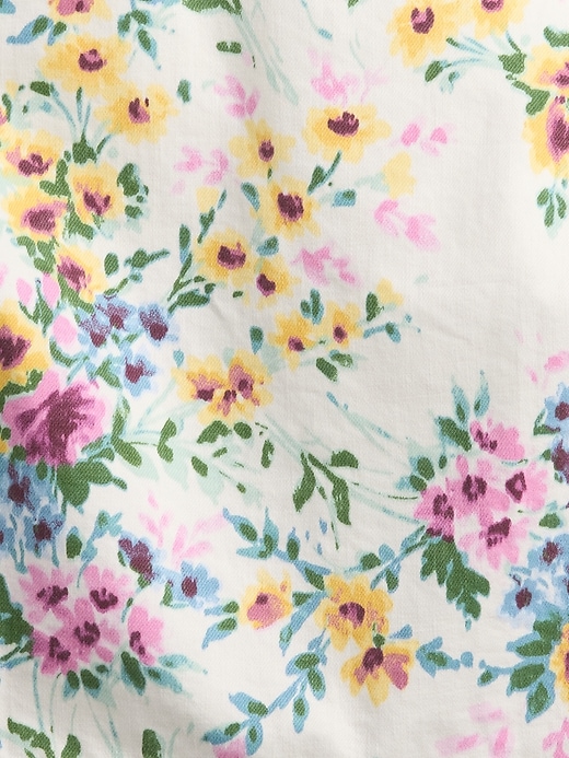 débardeur court en denim à fleurs
