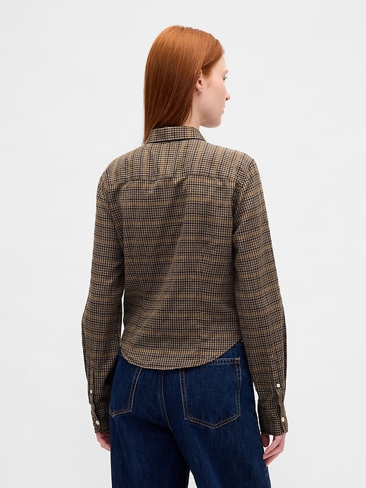 chemise à carreaux en flanelle cintrée