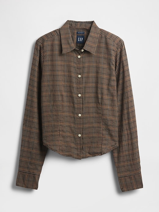 chemise à carreaux en flanelle cintrée