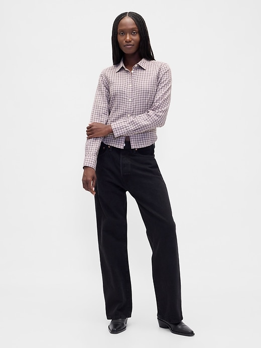 chemise à carreaux en flanelle cintrée
