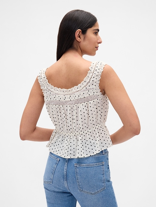haut péplum à bordure en dentelle