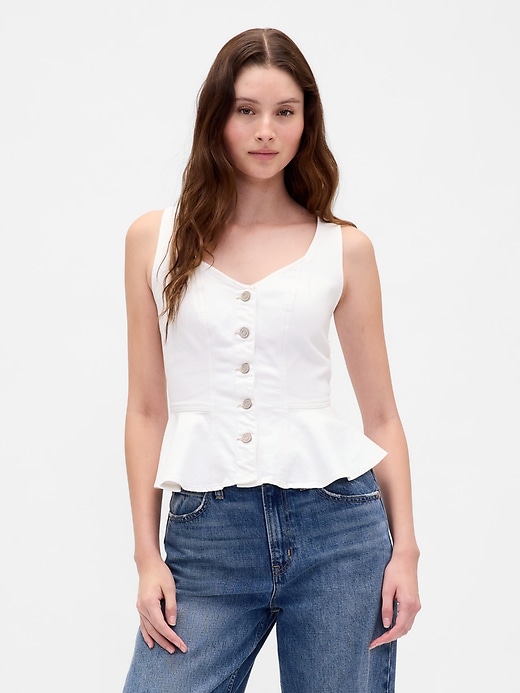 débardeur péplum en jean