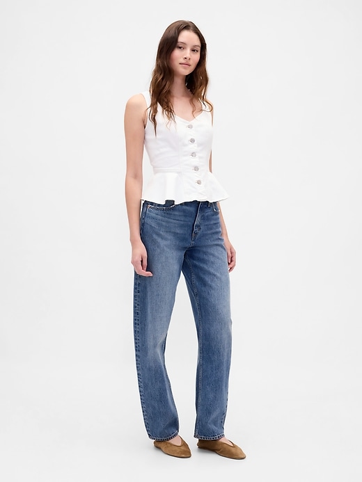 débardeur péplum en jean