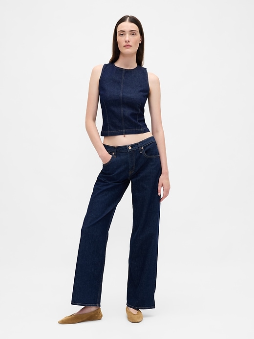 débardeur court en denim