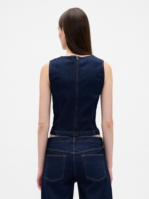 débardeur court en denim