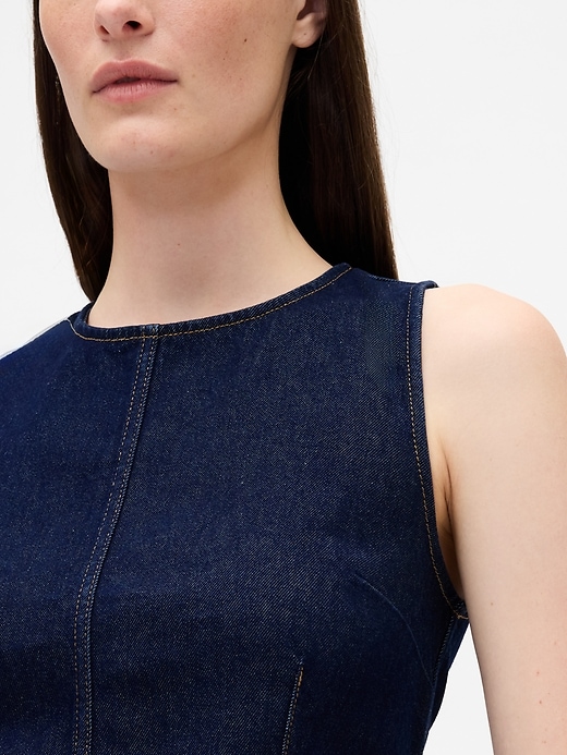 débardeur court en denim