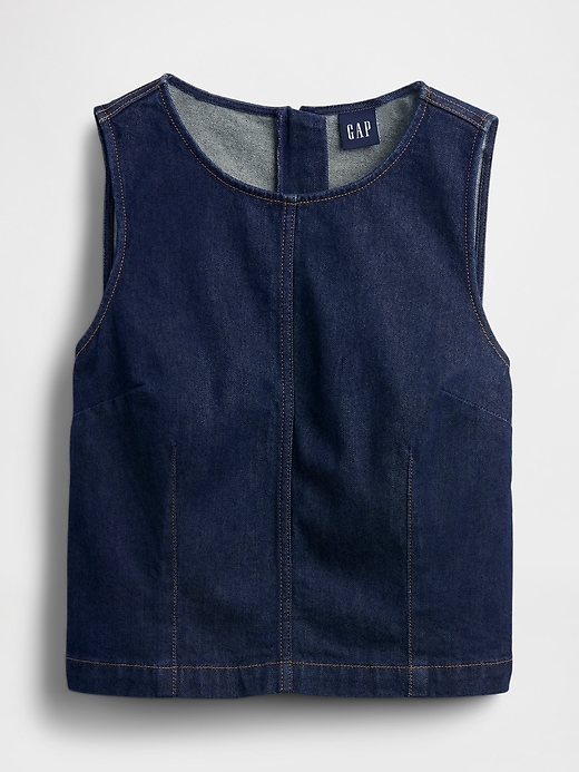 débardeur court en denim
