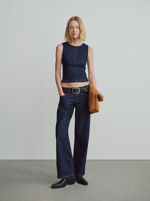 débardeur court en denim
