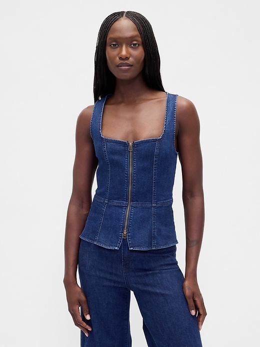 gilet zippé en denim