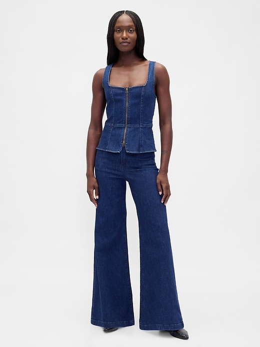 gilet zippé en denim