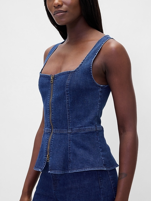 gilet zippé en denim