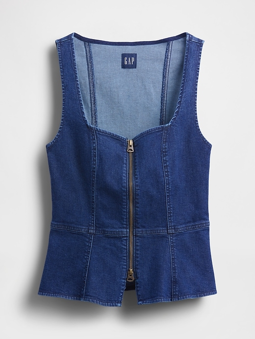 gilet zippé en denim